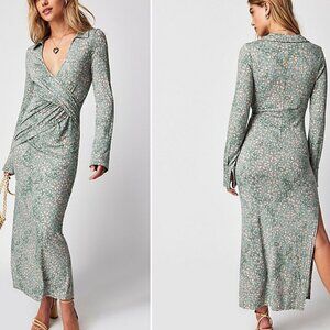 Free People "Shayla" wrap Midi Dress